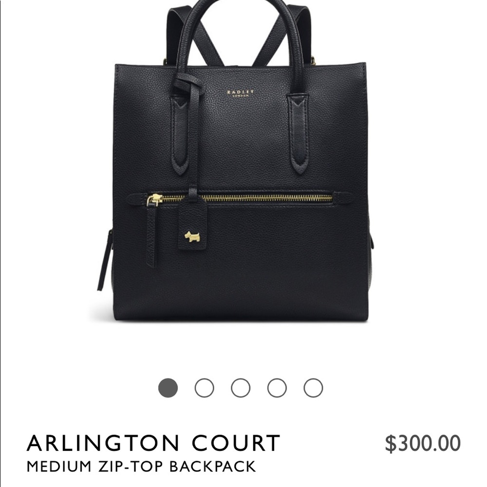 Radley London Black Leather Backpack Purse